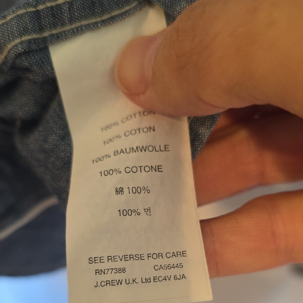 J.crew Chambray 10 NWT Blue Button-Up Shirt RARE - Picture 3 of 4